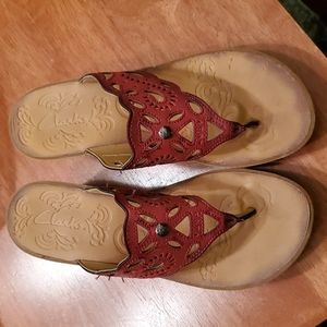 Clark's Red Wedges Size 7